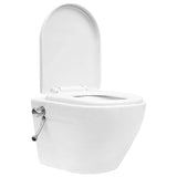 Wall Hung Rimless Toilet with Bidet Function Ceramic White 145781