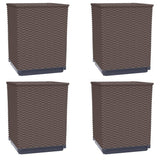 Planters 4 pcs Brown 30x30x37 cm Polypropylene 364189