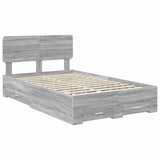 Bed Frame with Drawer Grey Sonoma 135 x 190 cm Engineered Wood 3412387