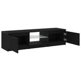 TV Cabinet Black Oak 140 x 38.5 x 36 cm Engineered Wood 862563