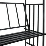 Garden Arch with Bench Black 128x50x207 cm Iron 47093
