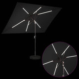 Garden Parasol with LED Lights and Base 200 x 300 cm Polyester 42036245