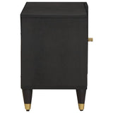 TV Cabinet with Shelf Black 80 x 33 x 46 cm Solid Mango Wood 4018823