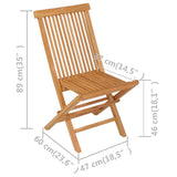 Garden Dining Set Warm Teak Solid Teak Wood Medium Foldable 3059579