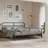 Metal Bed Frame without Mattress with Footboard Black 183x203cm 376622