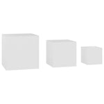 ZNTS Side Tables 3 pcs White Engineered Wood 808585