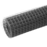 Chicken Wire Fence Steel with PVC Coating 25x1.5 m Grey 143658