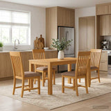 Dining Set 5 pcs Grey Solid Oak Wood 3430356