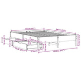 Bed Frame without Mattress White 150x200 cm King Size Solid Wood Pine 3301708