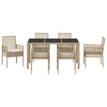 Garden Dining Set 7 pcs Beige Poly rattan 3334890
