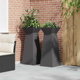 Pillar Planter 2 pcs Black 40 x 40 x 100 cm 873853