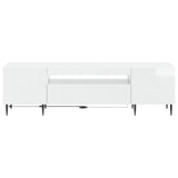 LED TV Cabinet High Gloss White Engineered Wood 896909