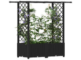 Raised Bed with Trellis and Roof Black 124.5 x 40 x 138 cm PP 42032542