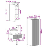 Bathroom Cabinet Set 4 pcs Artisan Oak 40 x 10.5 x 60.5 cm 3407366