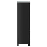 Bathroom Cabinet BERG Black 69.5x34x110 cm Solid Wood Pine 358547
