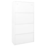 Office Cabinet with Sliding Door White 90x40x180 cm Steel 335962