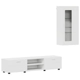 TV Cabinet Set with Drawer FLORIN 3 pcs White Engineered Wood 3397924