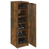 Shoe Cabinet Smoked Oak 30x35x100 cm Engineered Wood 817105