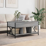 Coffee Table Grey Sonoma 100x55x50 cm Engineered Wood and Metal 845339