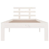 Bed Frame without Mattress White Solid Wood 100x200 cm 814745