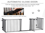 5 Panels Pet Playpen Metal Fence w/ Walk Through Door - Black T3398P347590