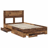 Bed Frame with Headboard Old Wood 135 x 190 cm Engineered Wood 3410001