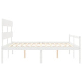 Senior Bed without Mattress White Super King Size Solid Wood 3195367