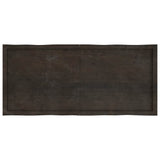 Table Top Dark Brown 140x60x cm Treated Solid Wood Live Edge 364032