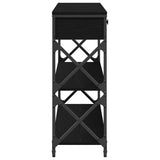Console Table with Drawer with Shelf Black oak 100 x 28 x 75 cm 863529