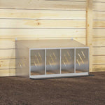 ZNTS Chicken Nesting Box with 4 Compartments Galvanized Silver Metal 864344