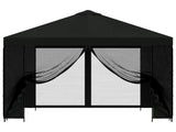 Garden Gazebo with Sidewalls 3 x 3 m Black Polyester and Steel 900370
