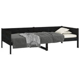 Day Bed without Mattress Black Solid Wood Pine 90x190 cm Single 820251