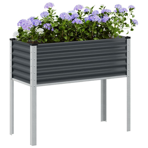 ZNTS Garden Planter Anthracite 100x41x90 cm Steel 4008972