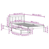 Bed Frame without Mattress White 100x200 cm Solid Wood Pine 3301472