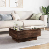 Coffee Table with LED Brown Oak 70x50x30 cm Engineered Wood 847517