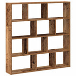 ZNTS Wall Cube Shelf 12 Compartments Old Wood Engineered Wood 860011