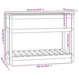 Planter with Shelf Black 111.5x54x81 cm Solid Wood Pine 823791
