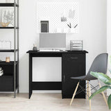 Desk with Drawer Black Oak 100 x 50 x 76 cm Engineered Wood 862464