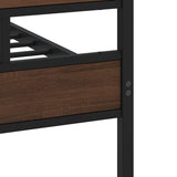 Metal Bed Frame without Mattress Brown Oak 193x203 cm 3308480