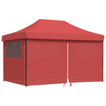 Foldable Party Tent Pop-Up with 4 Sidewalls Burgundy 4004979
