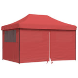 ZNTS Foldable Party Tent Pop-Up with 4 Sidewalls Burgundy 4004979