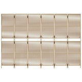 Room Divider 6 Panels Beige Poly Rattan 365403