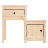 Bedside Cabinet 2 pcs 79.5x38x65.5 cm Solid Wood Pine 814540