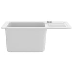 ZNTS Granite Kitchen Sink Single Basin White 144861