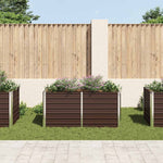 Raised Garden Bed Brown 160x80x77 cm Galvanised Steel 45709