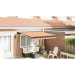 Retractable Awning Yellow and White 3.5x2.5 m Fabric and Aluminium 3154557