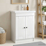 Bathroom under Sink Cabinet High Gloss White 56 x 37.5 x 81 cm 890038