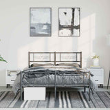 Metal Bed Frame without Mattress with Footboard Black 135x190cm 355284