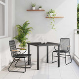 Garden Dining Set 3 pcs Black Powder-Coated Steel 3379170