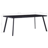 ZNTS Dining Table Black 160x80x75 cm Tempered Glass 281874